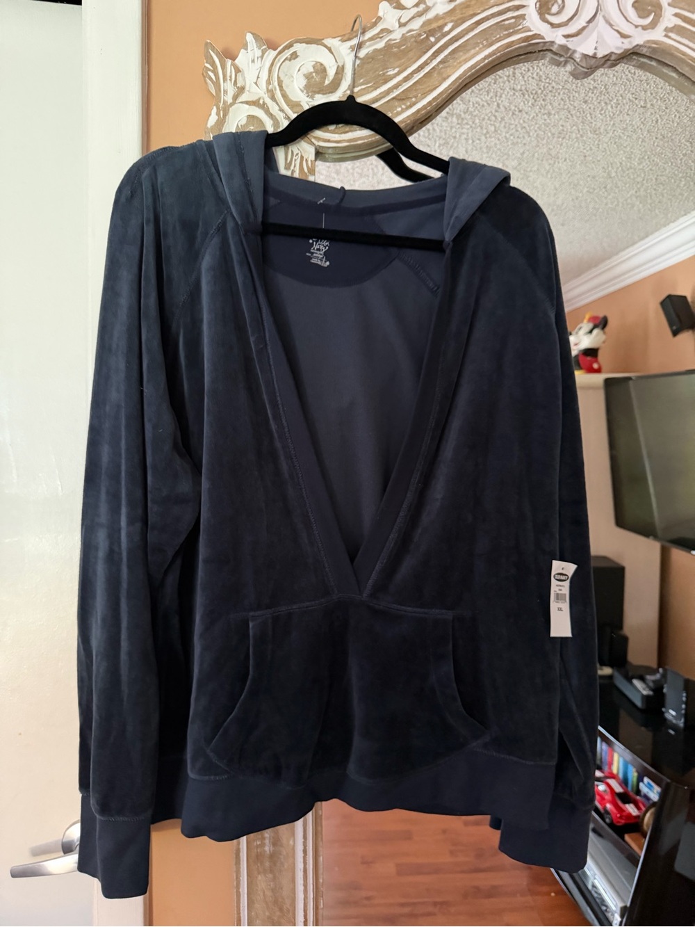 Old Navy Deep V-Neck, Velvet Hoodie